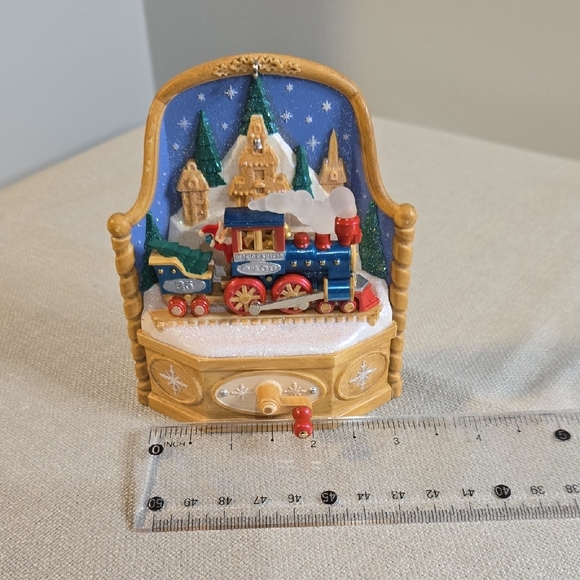 Hallmark Blue and Gold Holiday Train Ornament - Picture 3 of 4